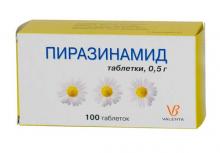 Пиразинамид: использование Пиразинамид: инструкция по применению